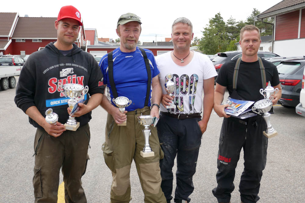 Vinnerlaget, Team Normark, Båstad med fra venstre Knut-Ole Haug, Arne Reitan, André Martinsen og Jarle Reitan. 